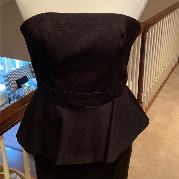 White House Black Market Black Peplum Dress - Picture 2 of 3